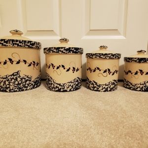 VINTAGE The Proper Place set of 4 canisters